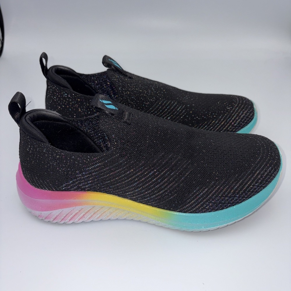 Skechers Ultra Flex 3.0 Shimmer Stroll Slip On Sneakers Women Sz 4 Black Comfort